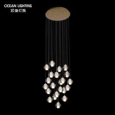 Golden Warm Lighting 3000K Spherical Metal 22*3W Crystal Chandelier Luxury