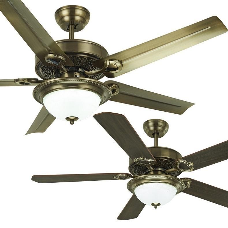 Modern Decorative DC Motor Iron 5 Blades LED Ceiling Fan 52 Inch LED Ceiling Fan Light