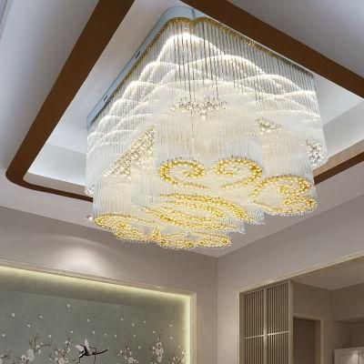 Custom Luxury Staircase Banquet Hall Hotel Glass Non-Standard Chandelier Lamp