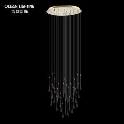 Long Water Drop Warm Lighting 3000K Metal Crystal 29*3W Chandelier