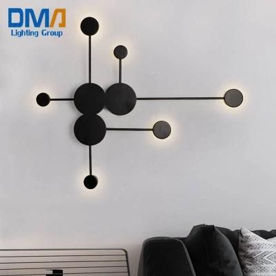 Modern Art 6 Heads Iron Wall Lamp for Living Room