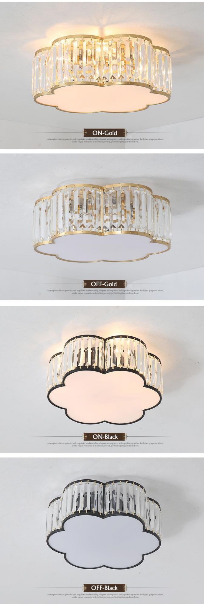 Modern Fashion Designer Black Gold LED Ceiling Art Deco Suspended Chandelier (WH-CA-97)