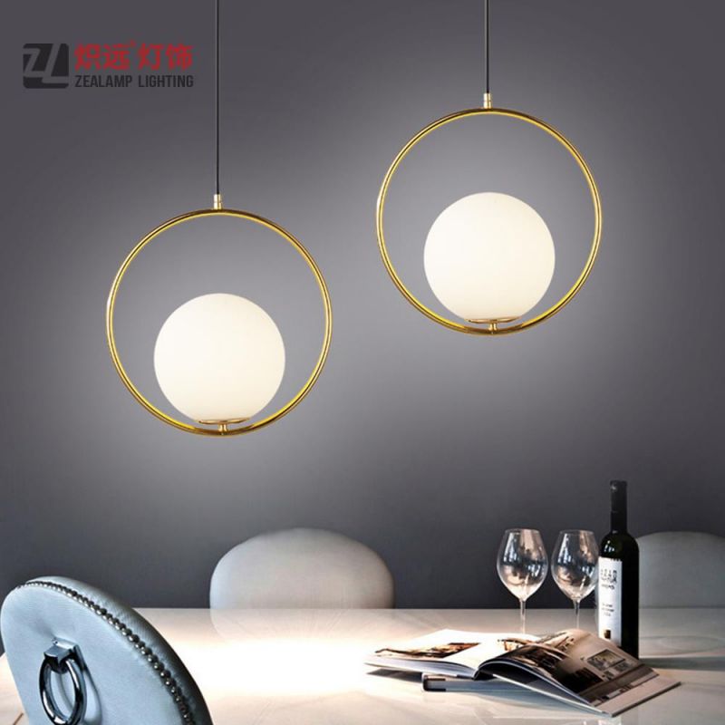 Simple Design Frosted Glass Pendant Lamp for Living Room (ZLA058P)