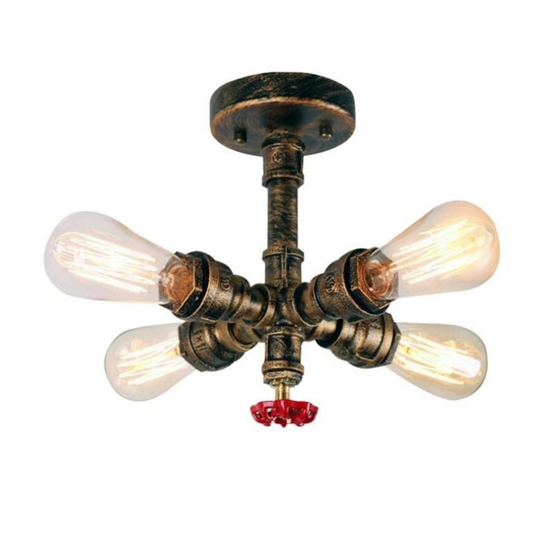 Industrial Vintage Water Pipes Pendant Light Chandelier Rustic Ceiling Lamp (WH-LA-30)