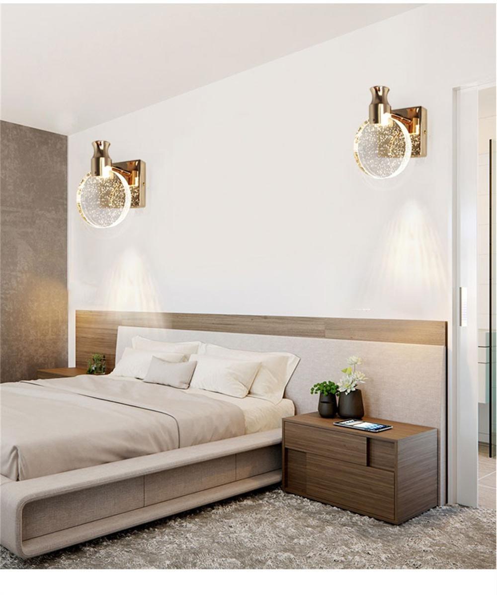 Wall Lamp Light Luxury Bedroom Bedside Crystal Living Room Background Wall Lamp