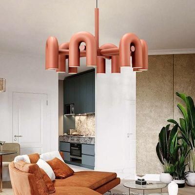 Nordic Living Room Chandelier Hotel Creative U-Shaped Bar Restaurant Personality Simple Art Designer Homestay Water Pipe Lamp Pendant Light