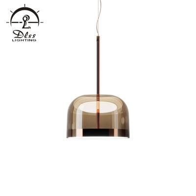 LED Amber Glass Modern Pendant Lamp