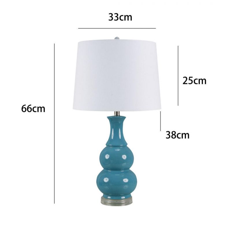 Custom Wholesale Multicolor Gourd Shape Retro Design Base Exquisite Indoor Lighting Table Lamp Ceramic