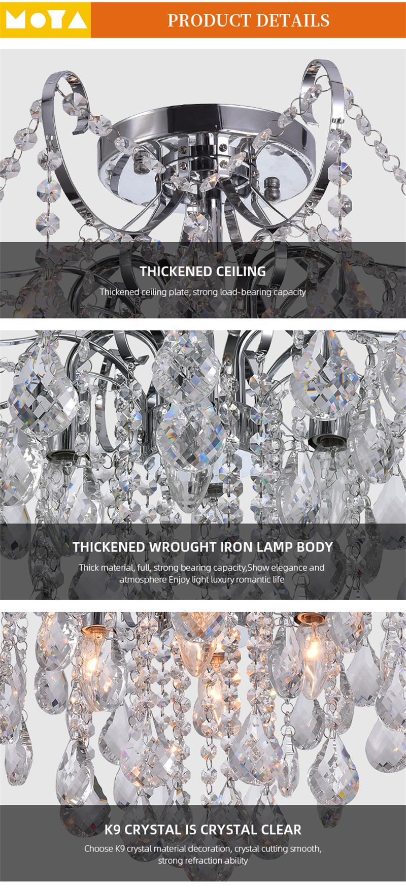 Special Design Crystal Glass Chandelier Living Room Dining Room Modern Interior Ceiling Lamp