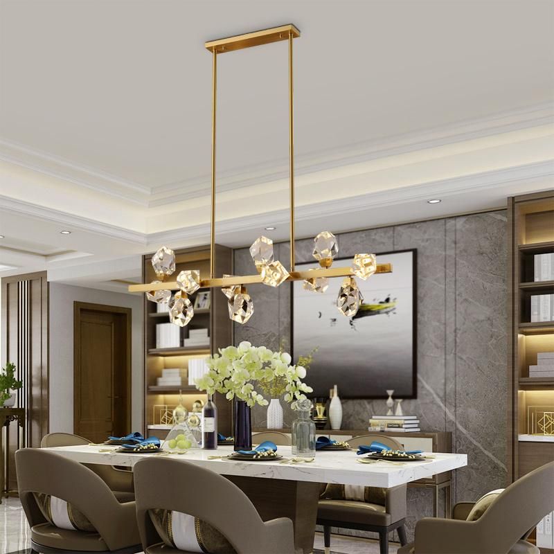 Concise Style Crystal Chandelier Hotel Lobby Exhibition Hall Pendant Lamp