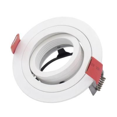 White Round Tilt Recessed Ceiling M16 GU10 Lighting Fixture Downlight Housing Holder (LT2302B)