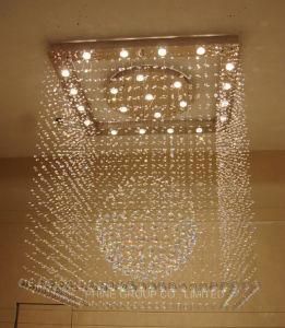 Hotel Project Square Luxury Crystal Ceiling Lamp with CCC, UL