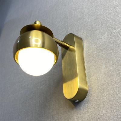 Nordic Luxurious Bedroom Bedside Wall Lamp Gold Copper Natural Color Small Wall Lamp Living Room Background Wall Decor LED Lamp
