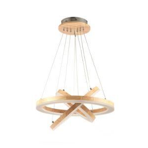 Wooden LED Pendant Wood Rope Lamp Modern