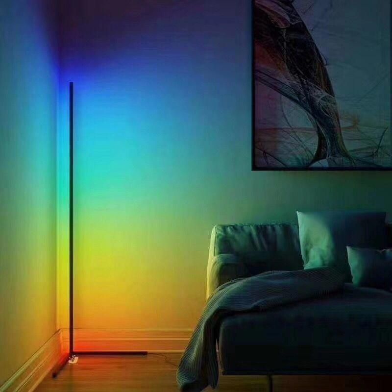 The New Multi-Color Aluminum Triangle Floor Lamp with Remote Control Can Be Adjusted to Create a Sense of Atmosphere in The House