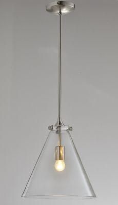 Simple Clear Glass Pendant Lamp in Chrome (17001-P)