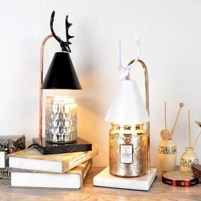 European Deer Horn Decoration Modern Dali Paraffin Melted Burner Lamp Fragrance Melting Wax Candle Warm Lamp Aromatherapy Lamp