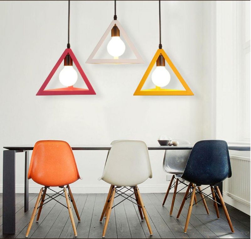 Nordic Simple Style Pendant Lamp Triangle Iron Chandelier for Cafe/Restaurant/Bar
