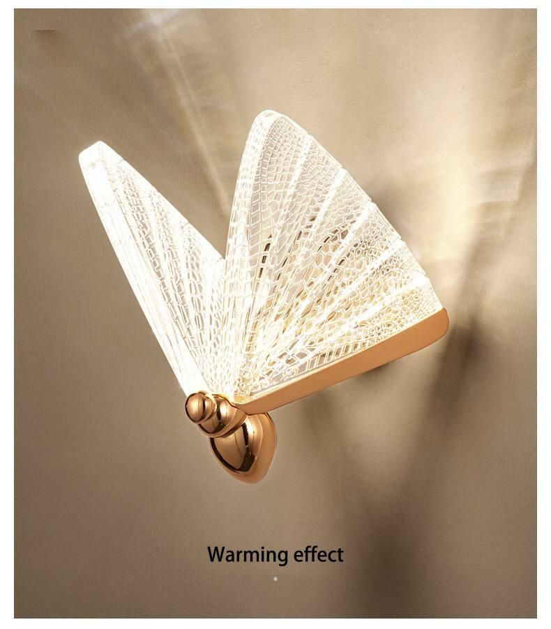 Bedside Wall Lamp Bedroom Lamp Modern Living Room Background Butterfly Wall Light (WH-OR-41)