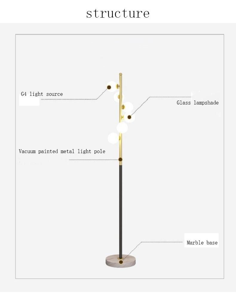 European Modern Simple Floor Lamp Living Room Glass Ball Living Room Floor Lamp (WH-MFL-22)