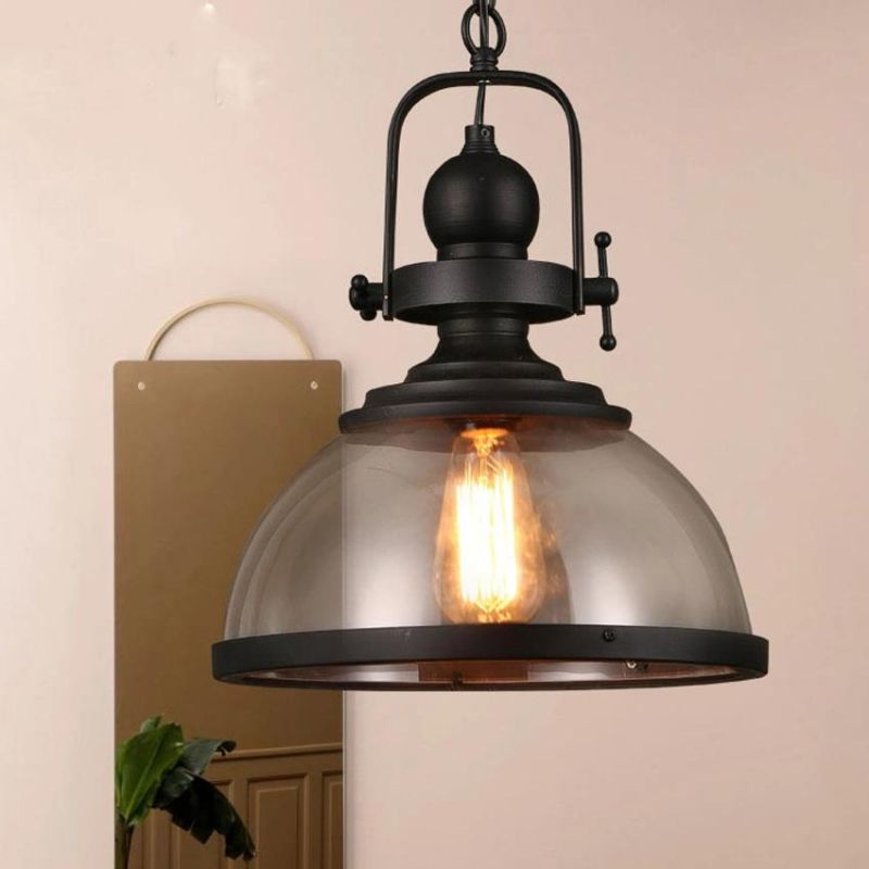 Vintage Industrial Glass Pendant Lights Loft Iron Antique Hanging Lamp (WH-GP-89)