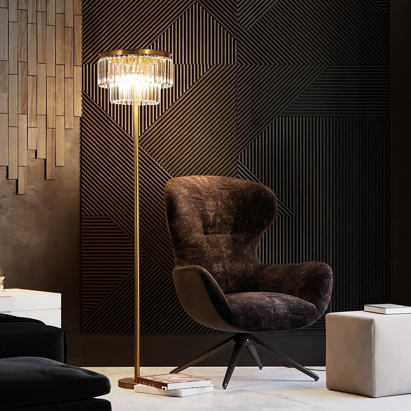 Crystal Table Lamp Floor Lamp Light Luxury Modern Creative Lighting Living Room Bedroom Gold Floor Lamp (WH-MFL-80)