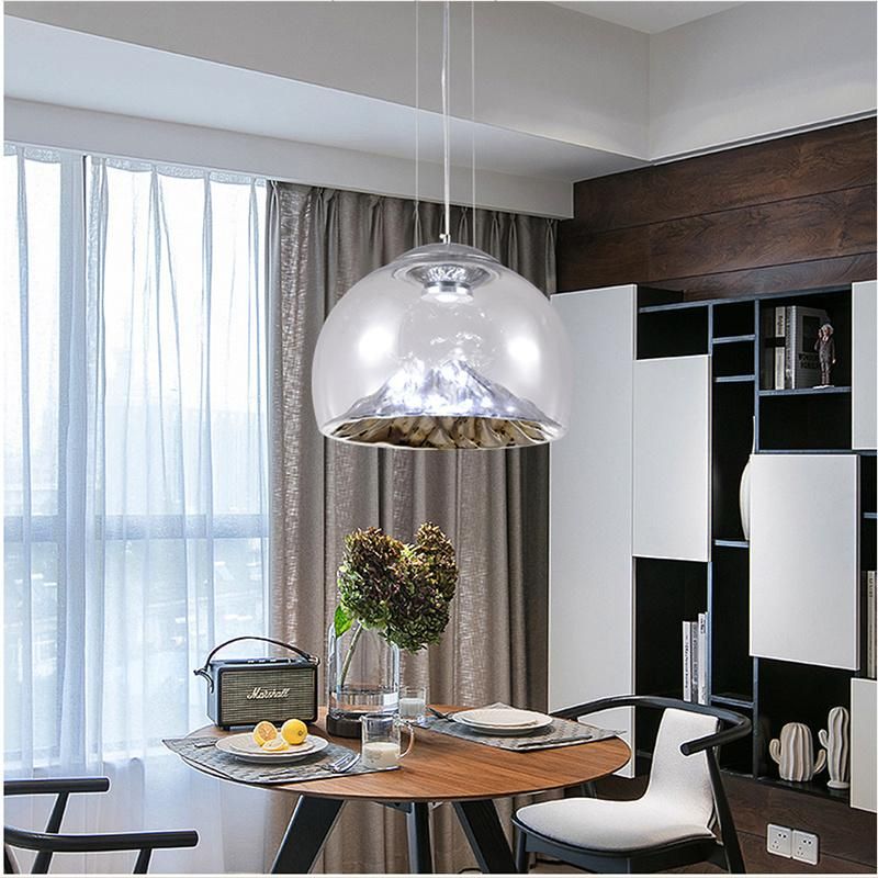 Mountain View Glass Pendant Light Nordic Island Pendant Lights Creative Coffee Bar Lamp (WH-GP-97)