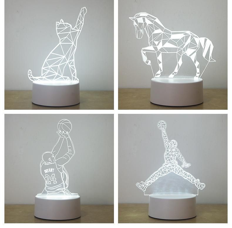 Creative New LED3d Night Light Custom Bedroom Bedside Table Lamp Children Cartoon Plug-in Night Light