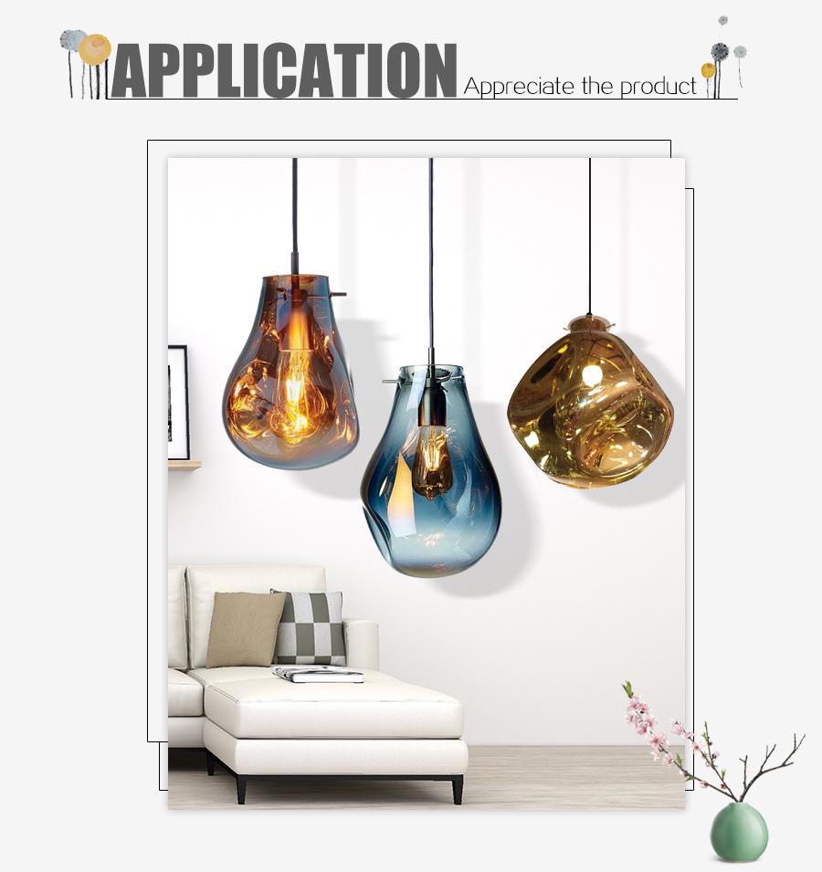 9208 Amber Glass Goure E27 Glass Single Wholesale Pendant Lights