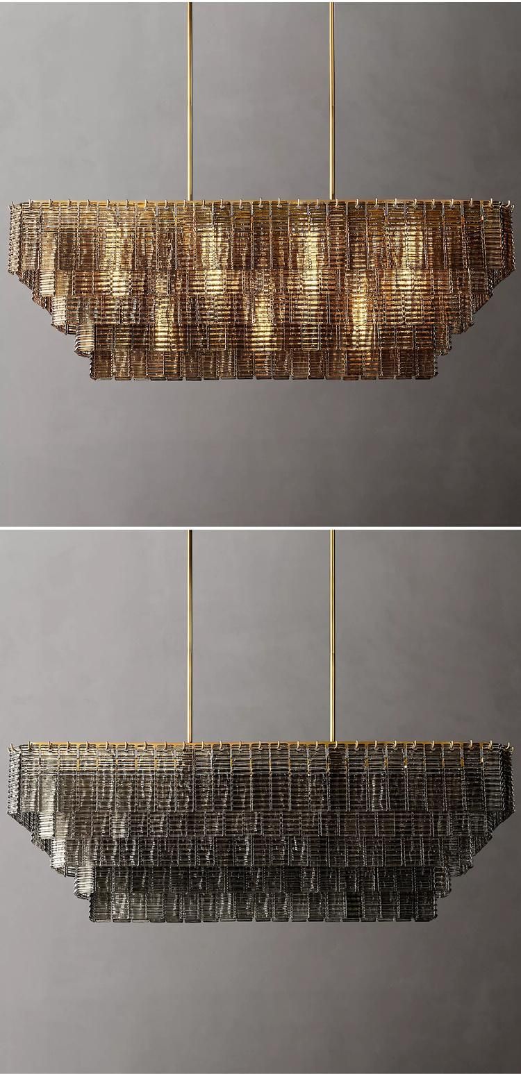 Modern Large Luxury Glass Custom Villa Dining Room Chandelier