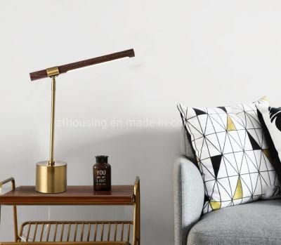Good Looking Metal Wood Grain Marble Table Lamp Adjustable Table Light Zf-Cl-018