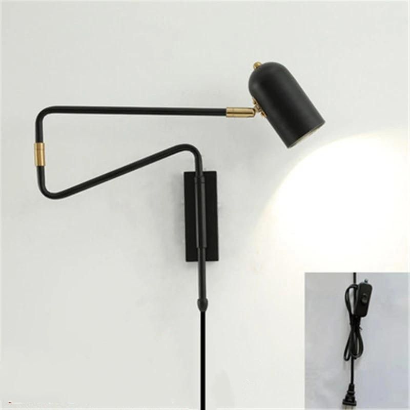 Nordic Modern LED Wall Lamps Angle Adjustable Bedroom Bedside Reading Lamp Living Room Decoration Study Iron Wall Light Fixtures