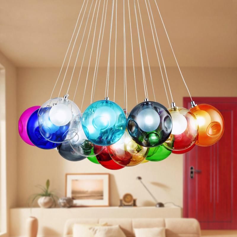 Indoor Kids Children Room Colored Ball Glass Pendant Lamp (WH-GP-13)