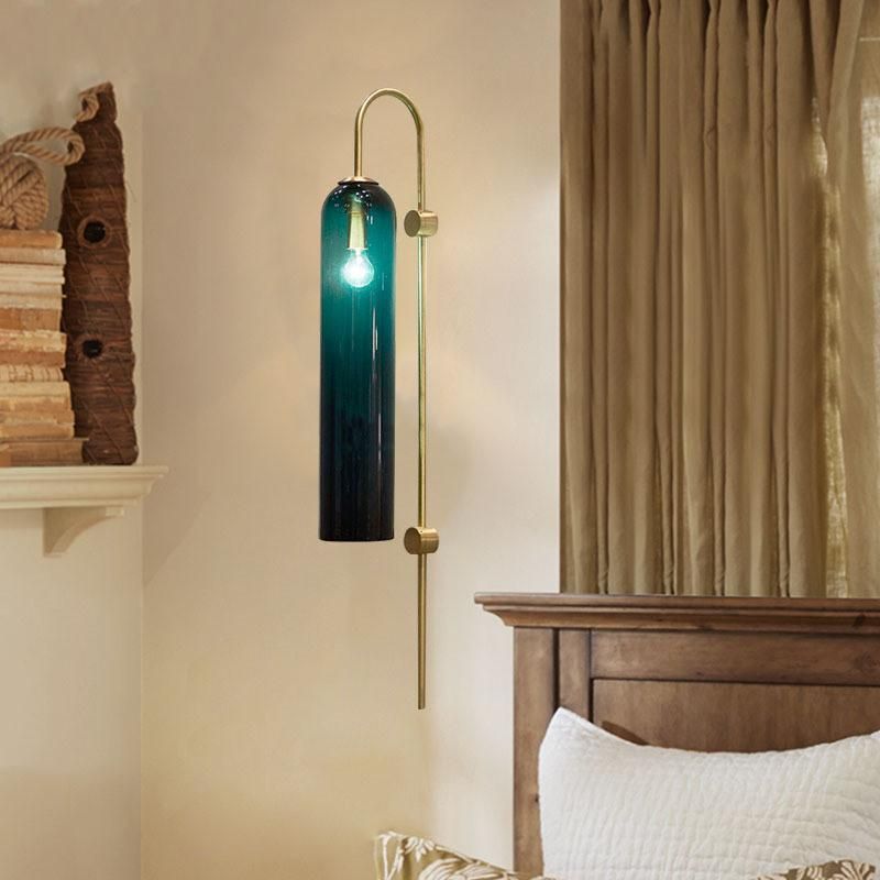 Creative Northern Europe Tube Hotel Prototype Room Glass Blue Wall Lamp (WH-OR-50)