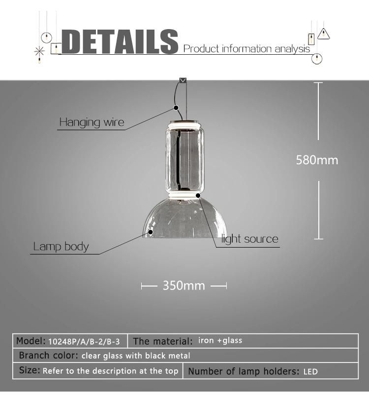 Modern LED Pendant Lamps Clear Bedroom Lighting