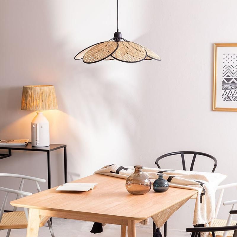 Art Rattan Chandelier for Living Room Dining Room Balcony Porch Bar Lighting Creative Japanese Lamps (WH-WP-56)