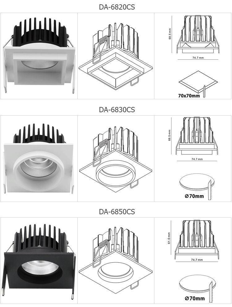 Rectangular LED Downlight Ceiling Light Commercial Dimmable LED Spot Light