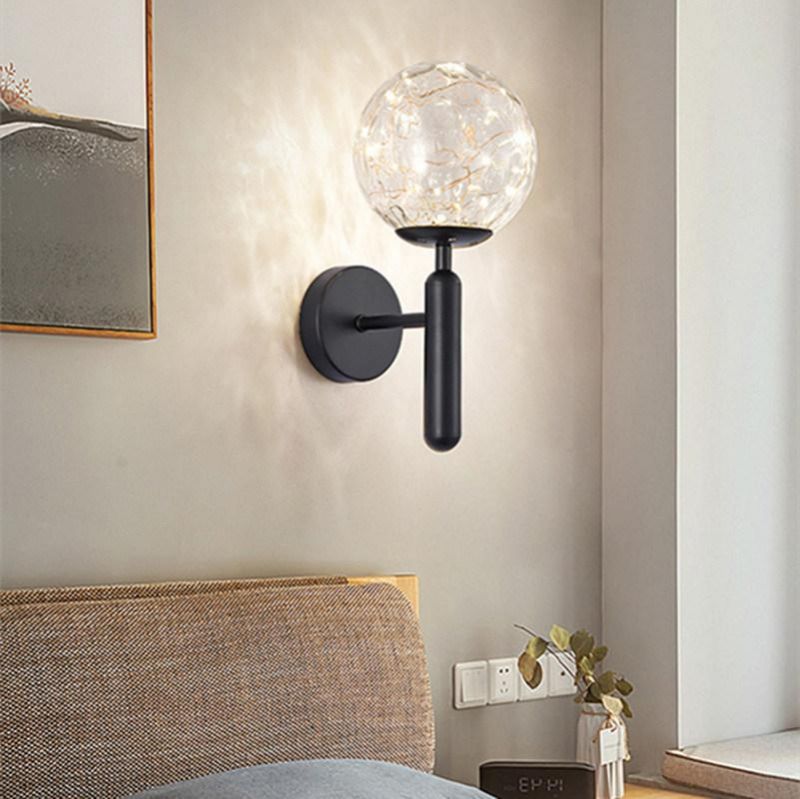 Modern Decorative Full Star Wall Lamp Black Gold for Children Bedroom Living Room Wall Mounted LED Light (WH-OR-116)