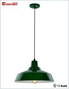 Industrial Decorative Round Green Metal Shade Hanging Pendant Lamp