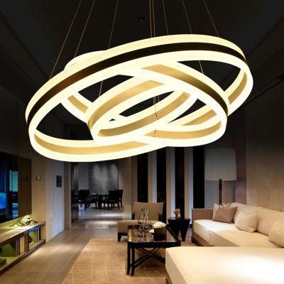 Modern Simple Circular LED Chandelier Dining Room Bedroom Study Lighting