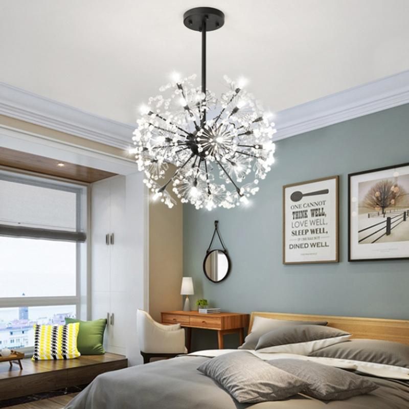 Petal Circle Crystal Chandelier Bedroom Dining Room Pendant Lamp Light