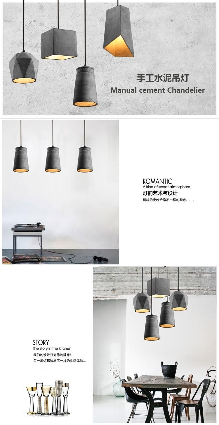 American Design Pendant Light Decorative Ulla Scandinavian Concrete Geometric Pendant Light (WH-AP-310)