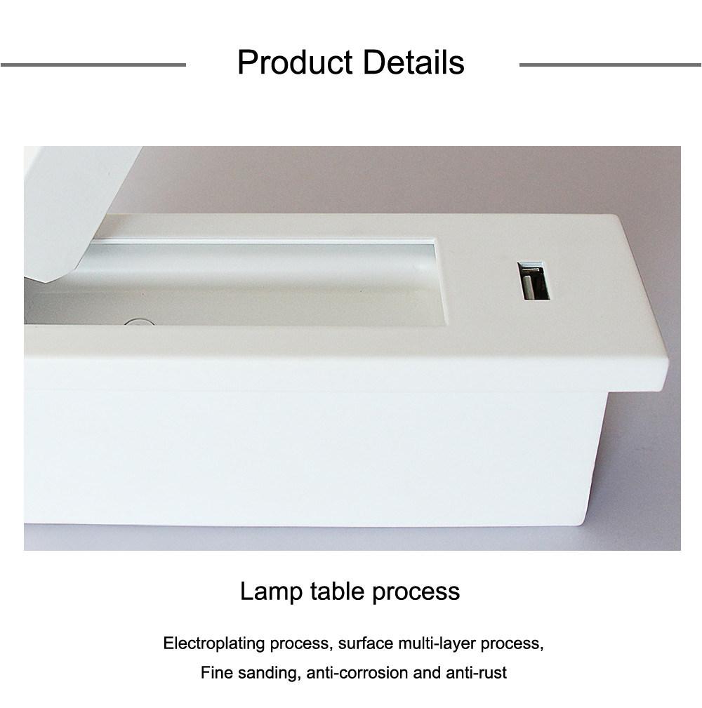 USB Wall Lamp for Bedroom Bedside Reading Lighting Ressessed Aluminum Wandlamp Sconces Fixtures Modern Book Lights