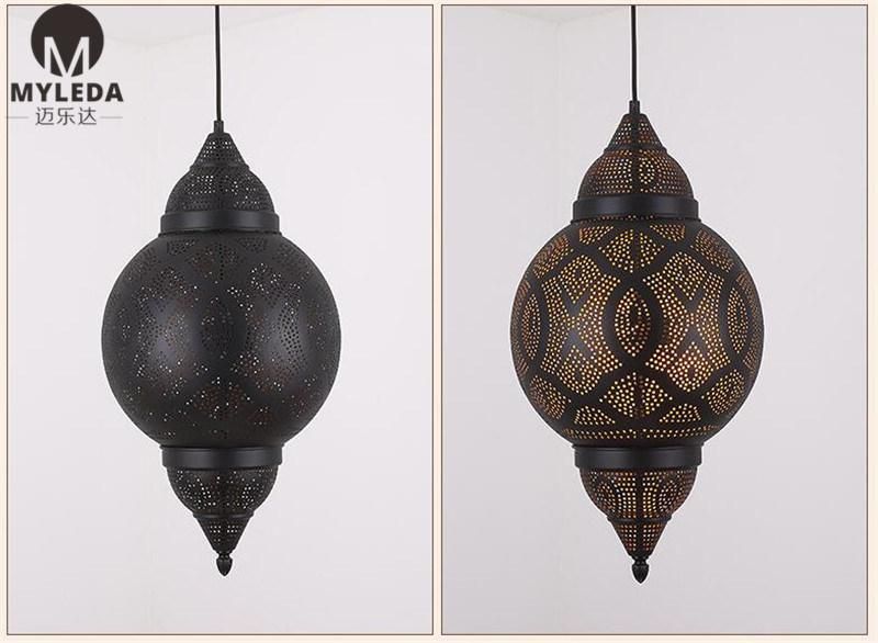 Moroccan Decorative Vintage Antique Brass Cage Pendant Light