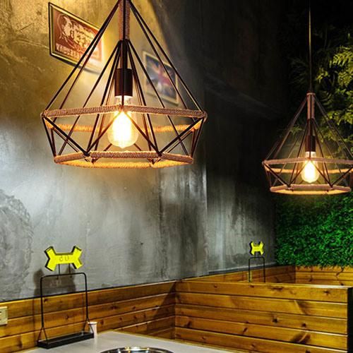 Modern Pendant Lamp Rattan Light Fixture Hanging Kitchen Lights Restaurant Lighting