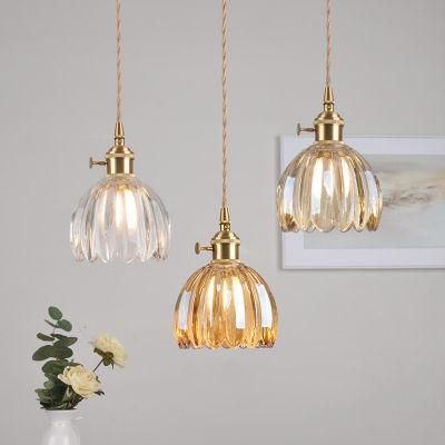 Modern Glass Pendant Light Clear Flower Pendant Lamp Living Dining Room Hanging Lamp (WH-GP-99)