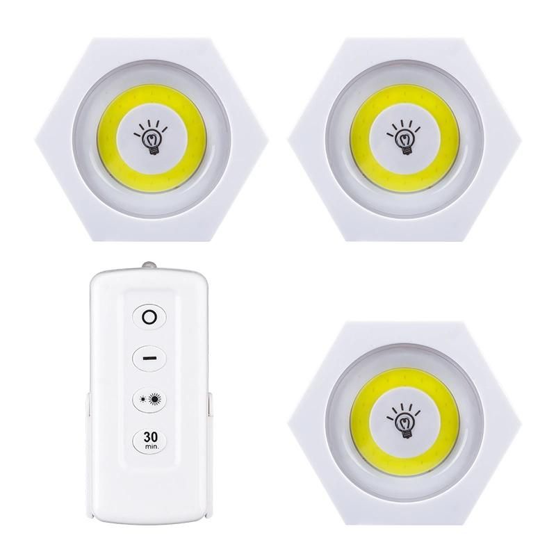 3PCS Remote Control Wall Lights LED Tap Light