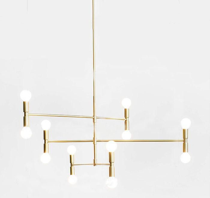 Modern Decorative Living Room Gold Hanging Pendant Light, Able to Rotate 180 Degree