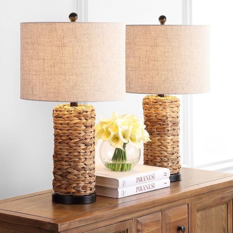 Home Decoration Lights Rattan Desk Table Lamp for Hotel Office Living Room