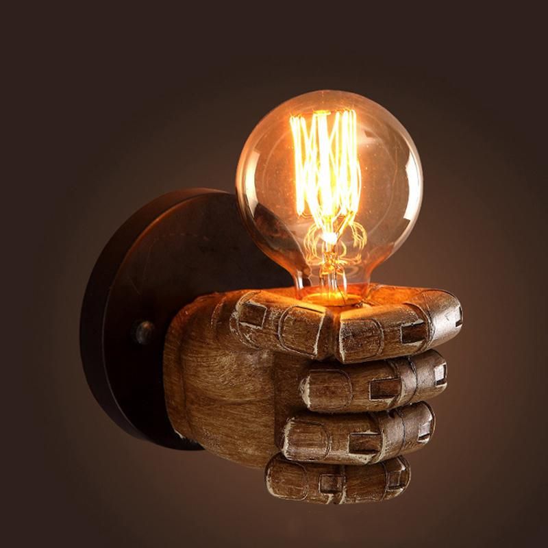 LED Retro Wall Lamp Cafe Bedroom Creative Fist Resin Light Wall Mounted LED Lamps (WH-VR-19)